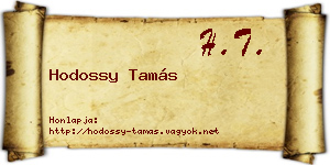 Hodossy Tamás névjegykártya